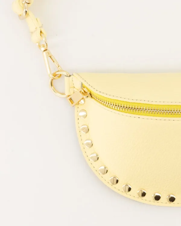 Amiek Debby heuptas botergeel leer crossbody