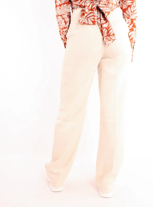 LOVEDRUNKY Basic pantalon beige straight fit