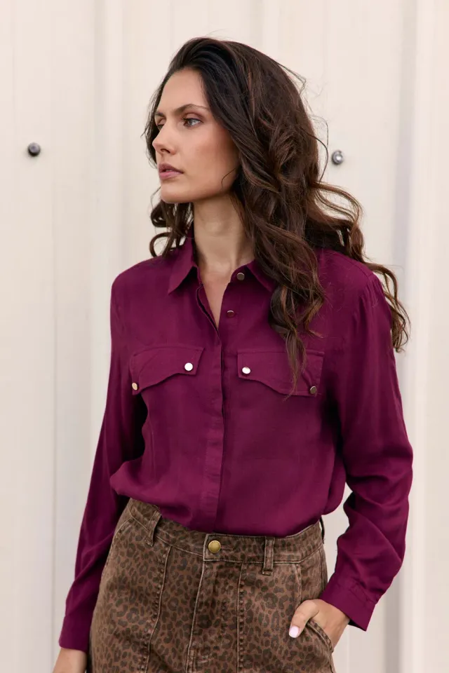 La Petite Etoile Ceres blouse bordeaux lange mouw