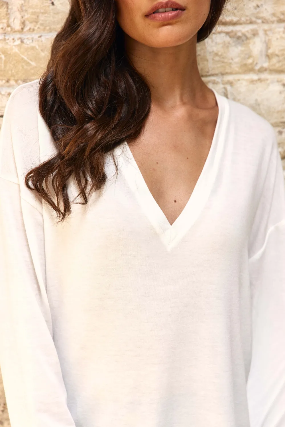 La Petite Etoile Tarcel longsleeve ecru V-hals