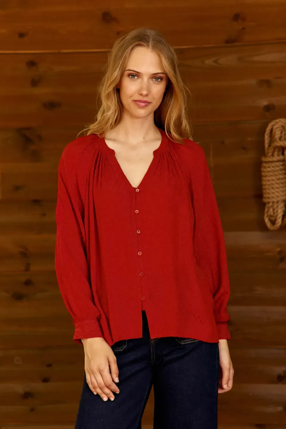 La Petite Etoile Bexley blouse baksteen wijd