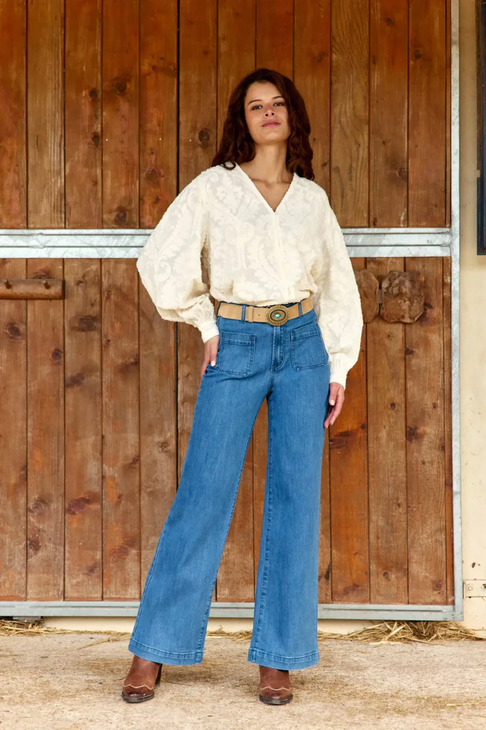 La Petite Etoile Atlanty Wijde jeans double wash
