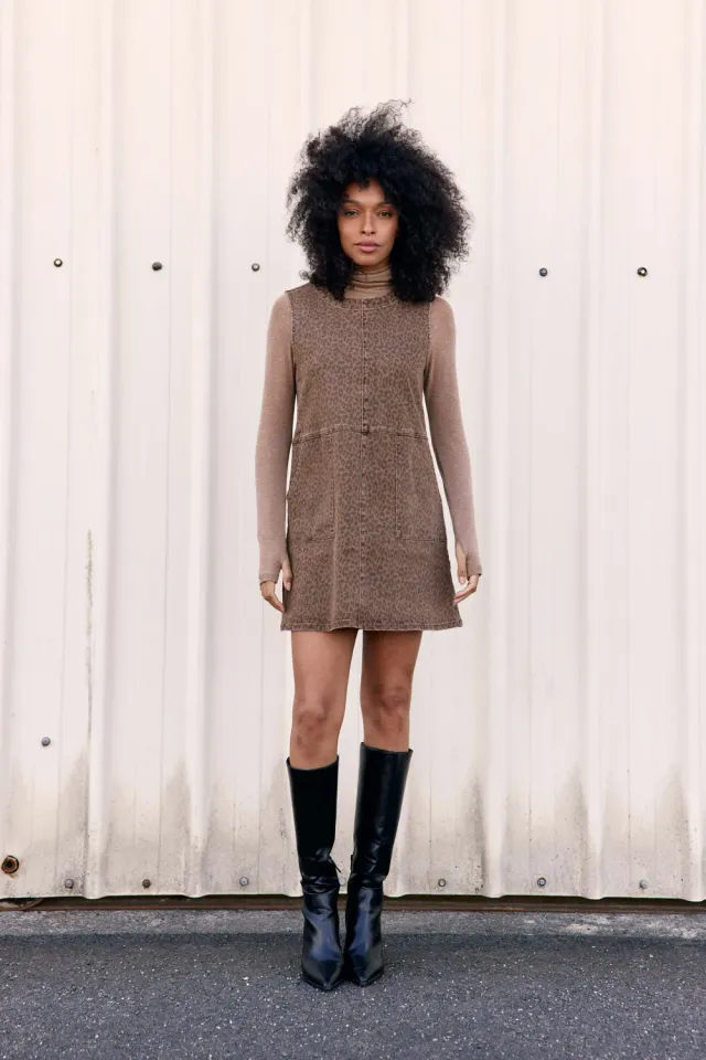 La Petite Etoile Rocka jurk luipaard mouwloos kort