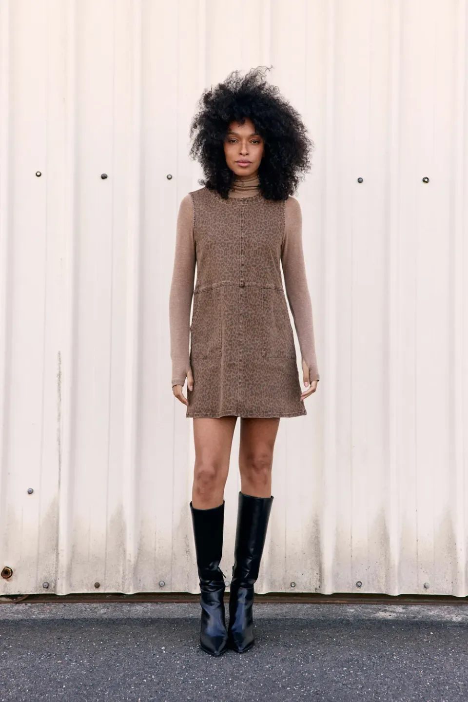 La Petite Etoile Rocka jurk luipaard mouwloos kort