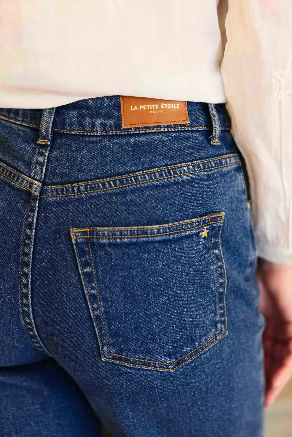 La Petite Etoile Zephyr rechte jeans 94-wash blauw high waist