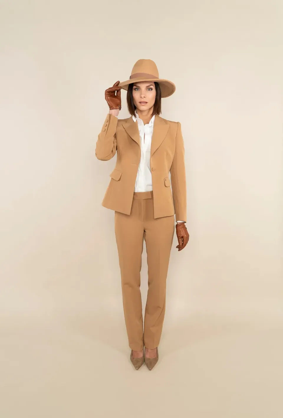 Laboutiek Body Stretch blouse wit strikmanchet