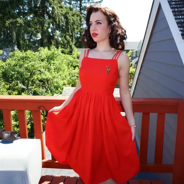 Tatyana Tammy Circle jurk rood XS petite zakken