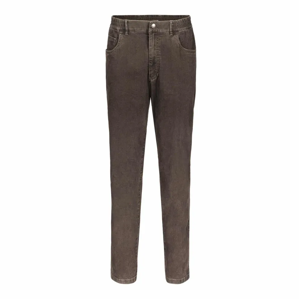 Seniorenkleding Mario herenjeans grijs elastische taille
