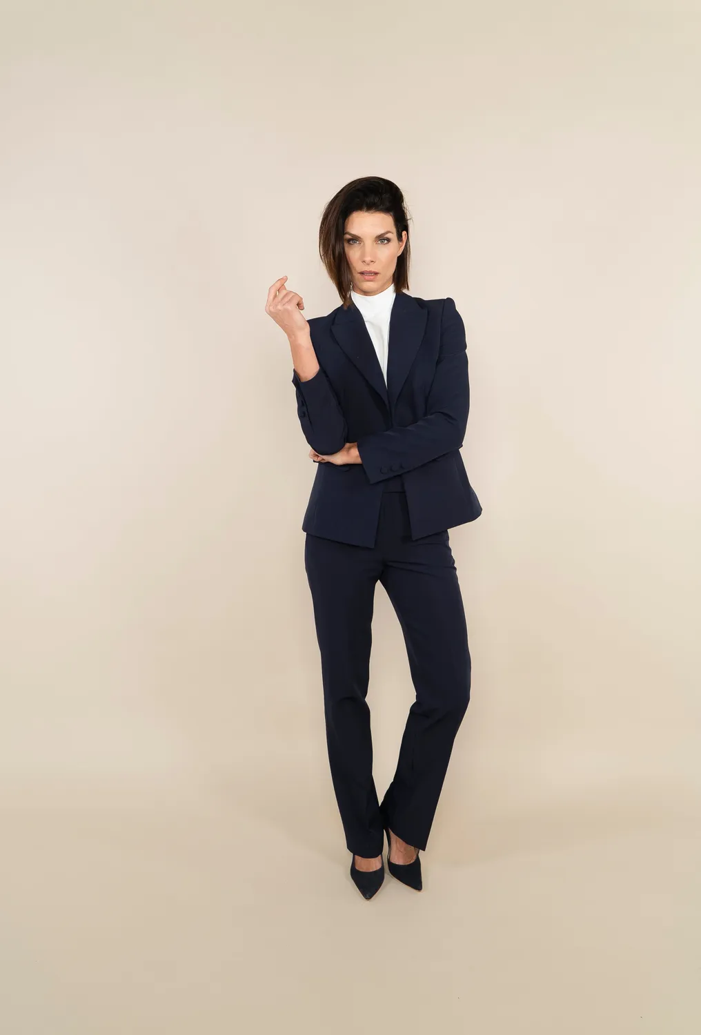 Laboutiek Blazer Short Model blazer navy split achter