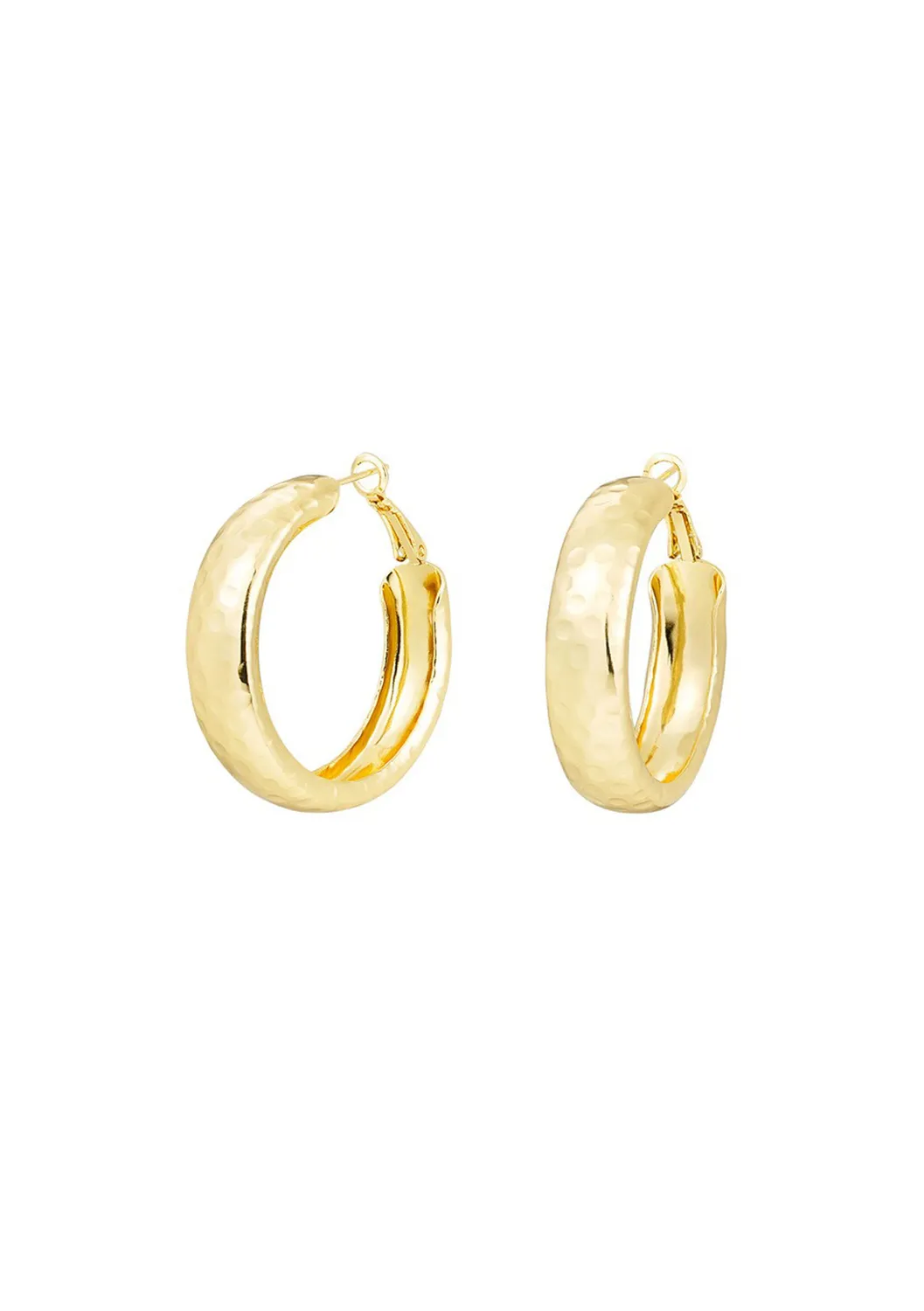 LOVEDRUNKY Aesthetic oorbellen goud dikke hoops