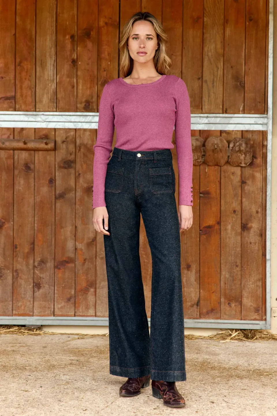 La Petite Etoile Atlanty jeans brut wijd pailletten