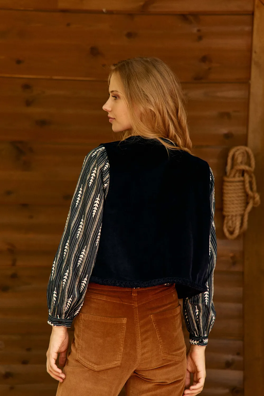 La Petite Etoile Vann gilet marine ribfluweel