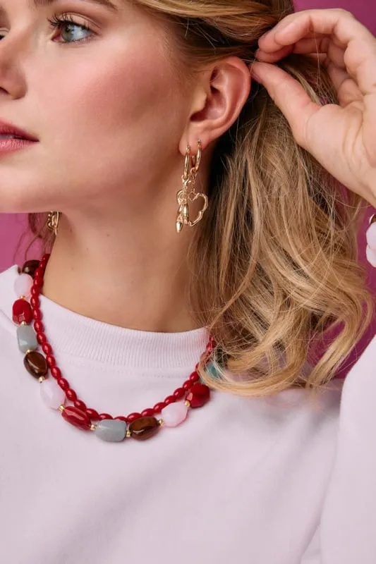 Amiek Lucy Necklace ketting rode kralen