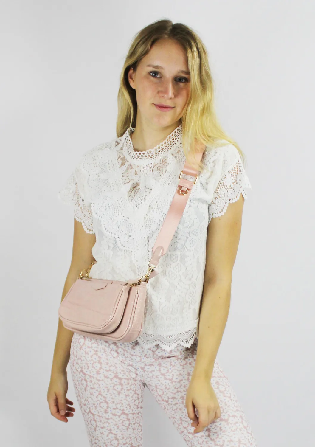 LOVEDRUNKY Crossbody tas Roze afklikbaar vak