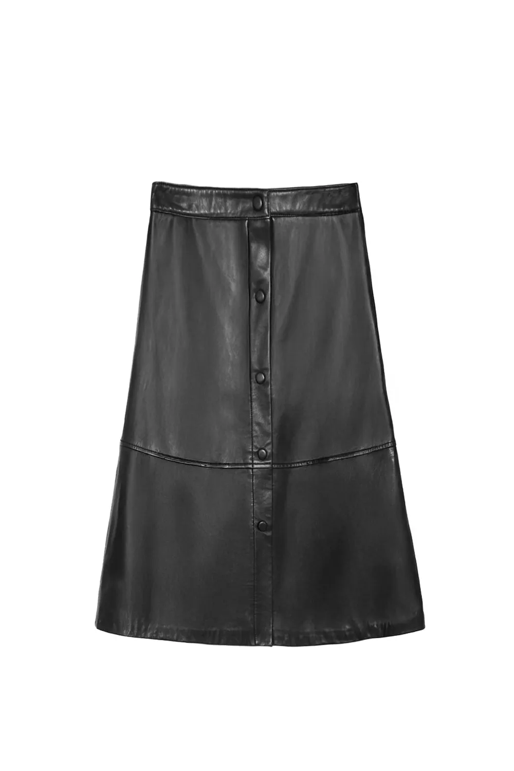La Petite Etoile Jolene rok zwart leer midi
