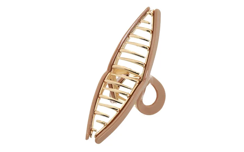 Amiek Jetje haarklem khaki metaal goud 12 cm
