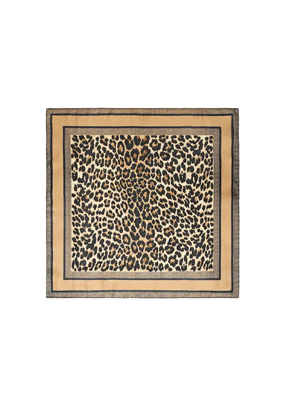 LOVEDRUNKY Leopard sjaal bruin luipaard 70x70