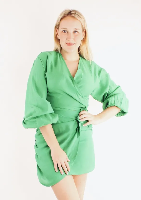 LOVEDRUNKY Wrap rok groen strik omslag zomer