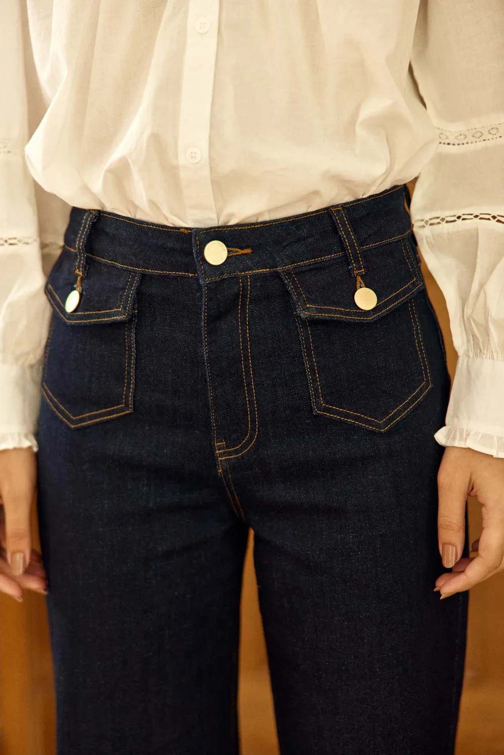 La Petite Etoile Peyton flare jeans brut hoge taille