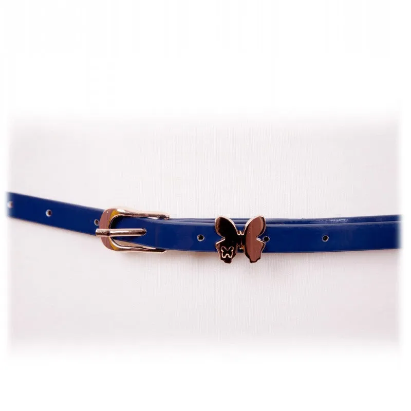 Tatyana Retro Butterfly lakleren riem blauw one size vlinder