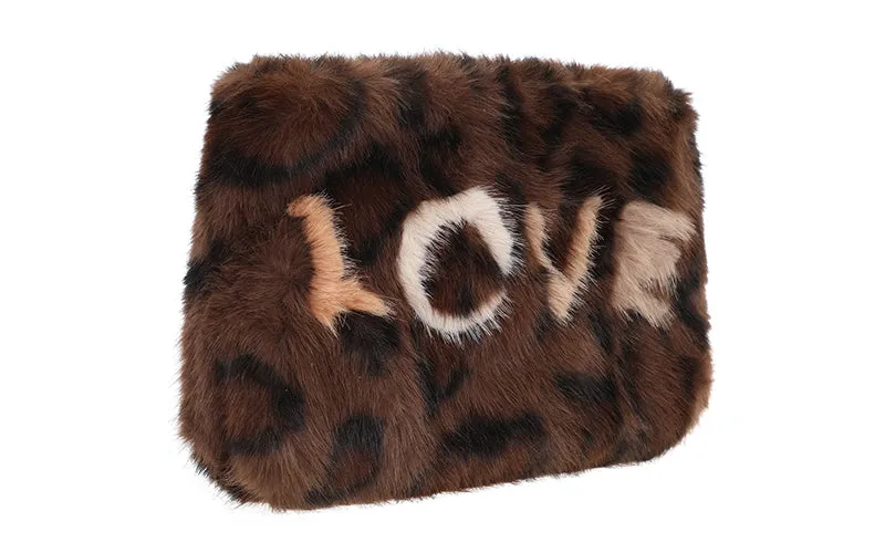 Amiek Borno make-up tasje love panter pluche