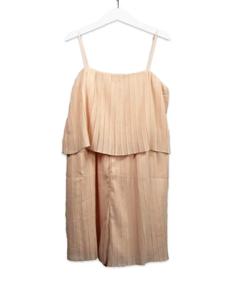 LOVEDRUNKY Jumpsuit Plissé zalm verstelbare bandjes