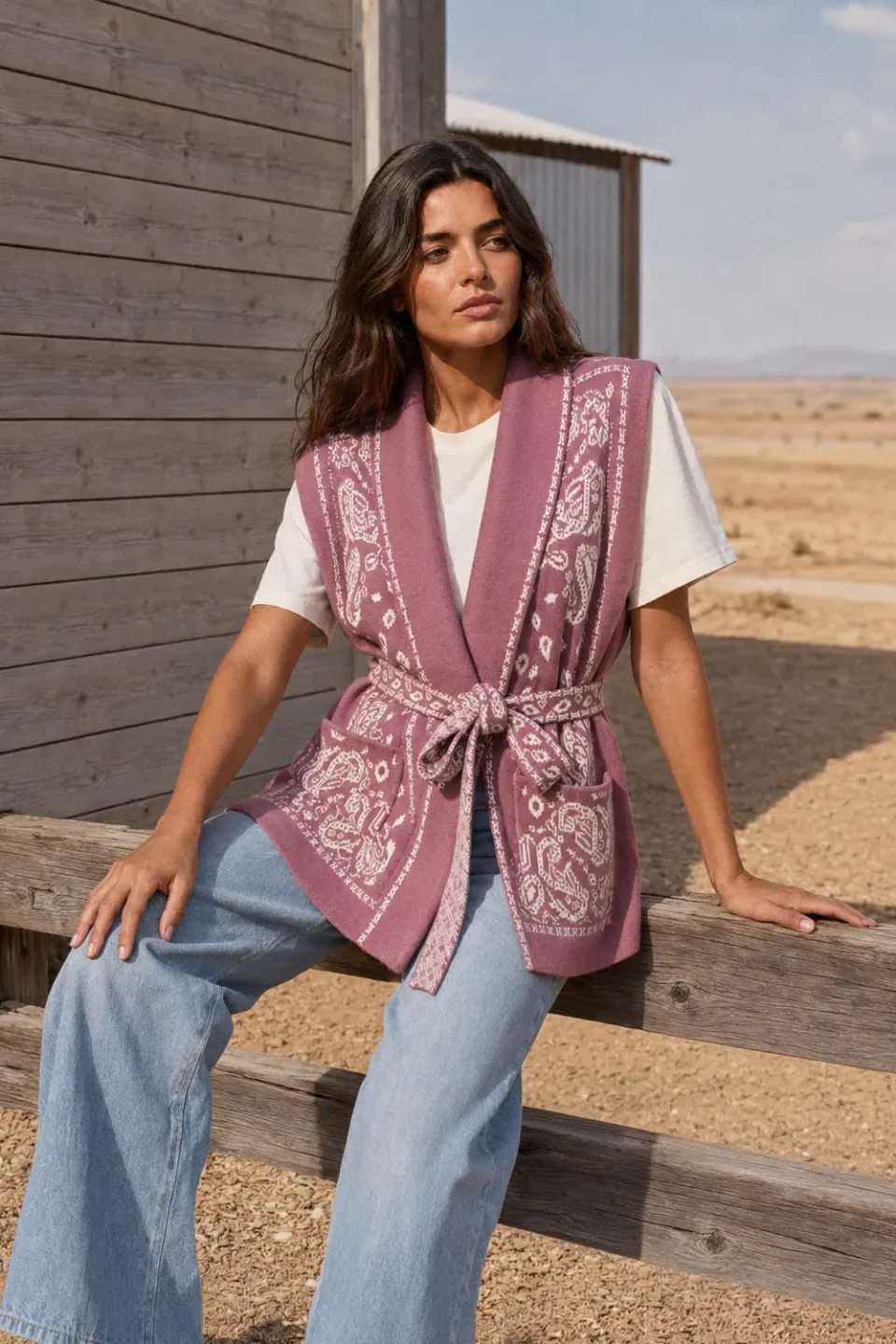La Petite Etoile Molitor gilet parme met riem bandana