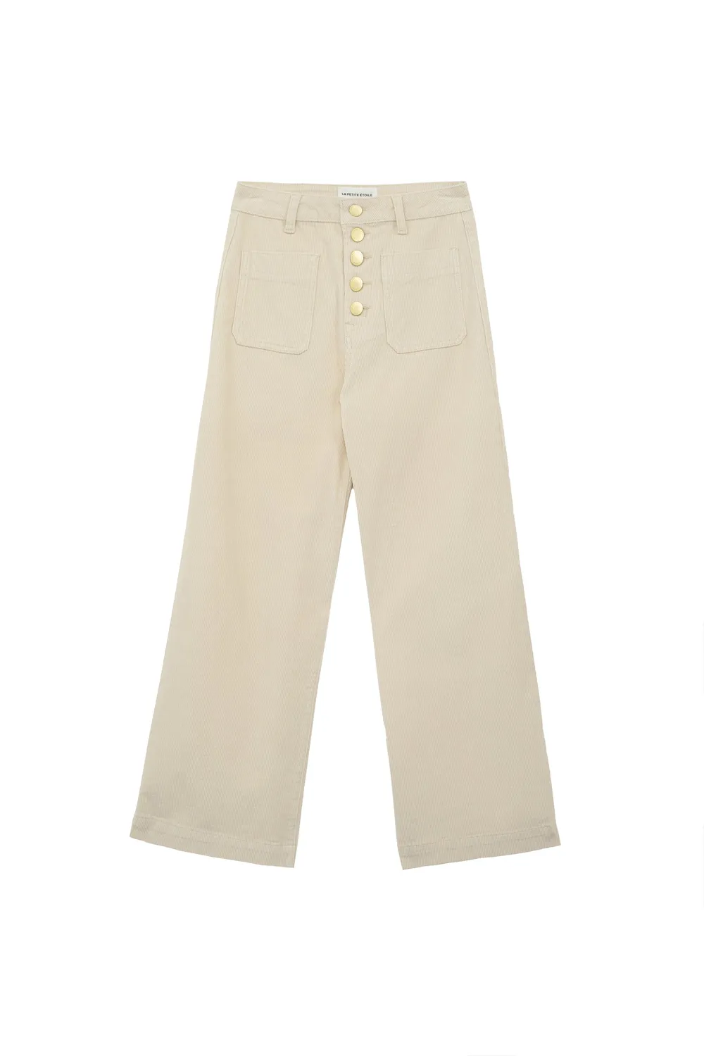 La Petite Etoile Atlanta Wijde broek ecru fluweel