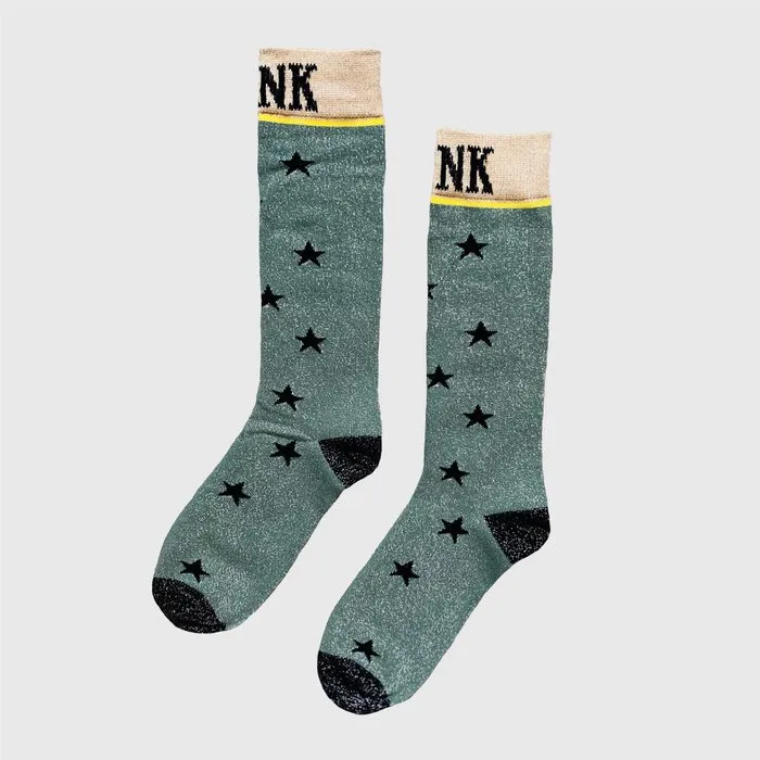 Pinned By K Stars sokken Groen lurex