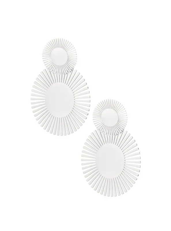 LOVEDRUNKY Sun oorbellen zilver dubbele cirkel