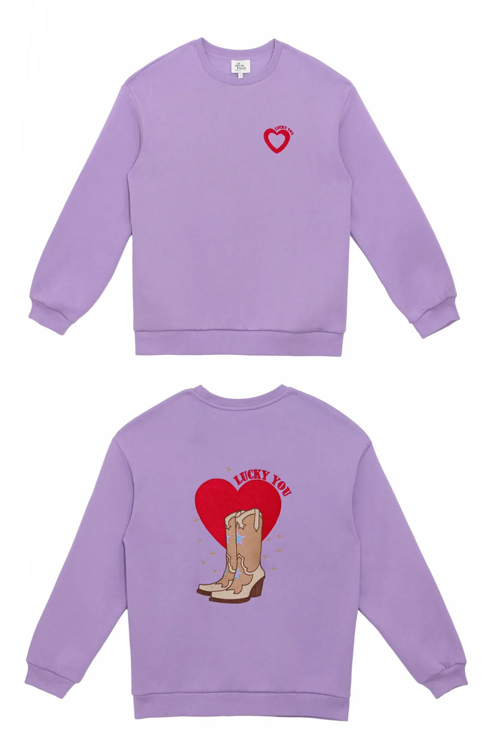 La Petite Etoile Tucky sweater parme borduursel