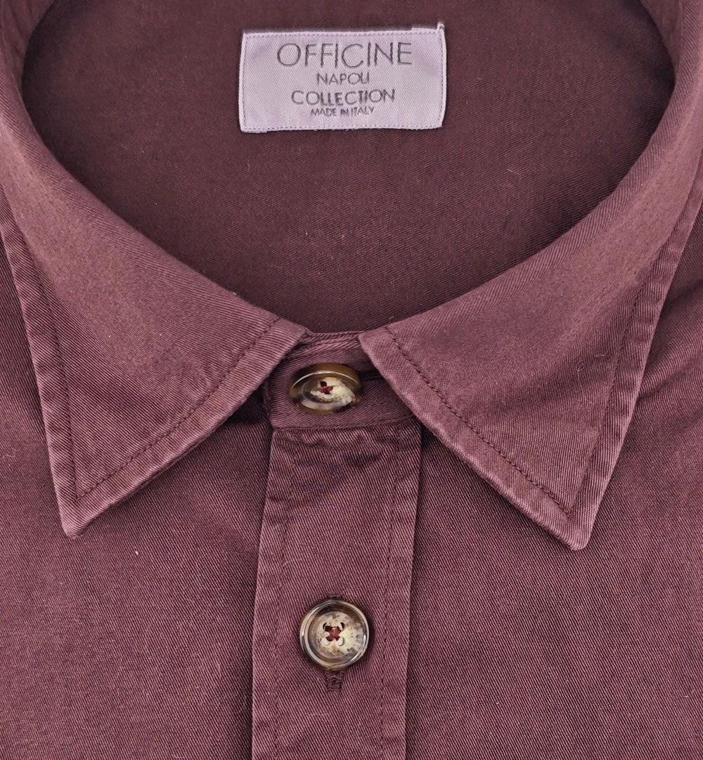 Officine Napoli Oder 1379 Over overhemd bordeaux