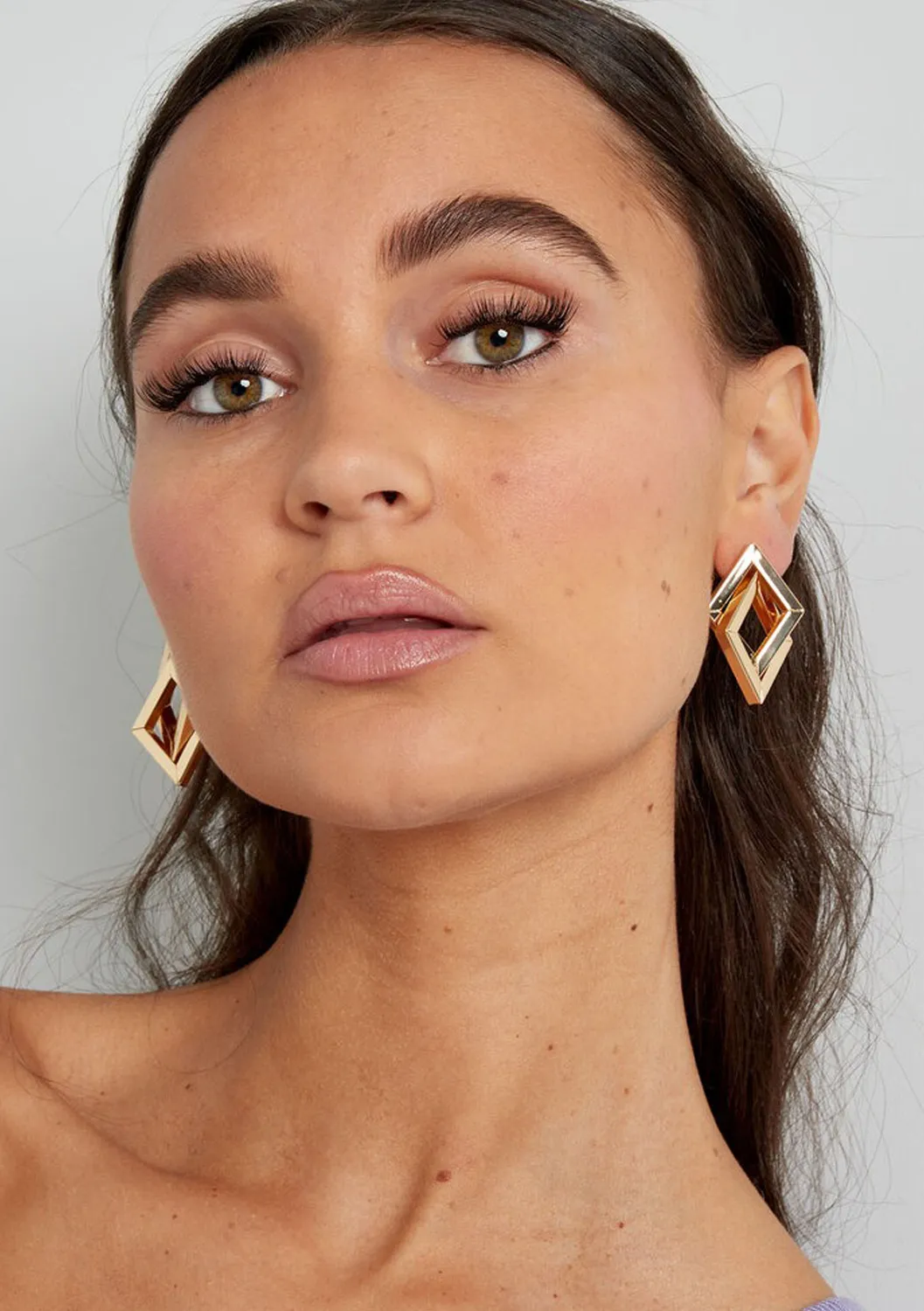 LOVEDRUNKY Double Diamond oorbellen goud subtiel