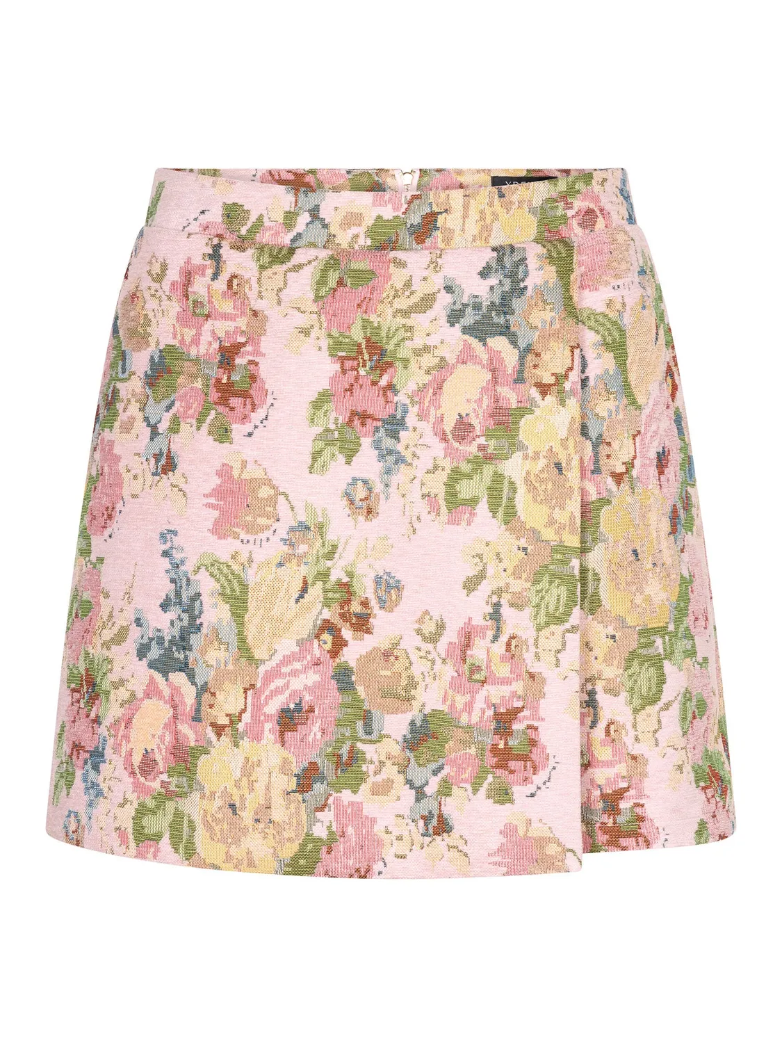Ydence Sylvie skort roze broekrok jacquard bloemen