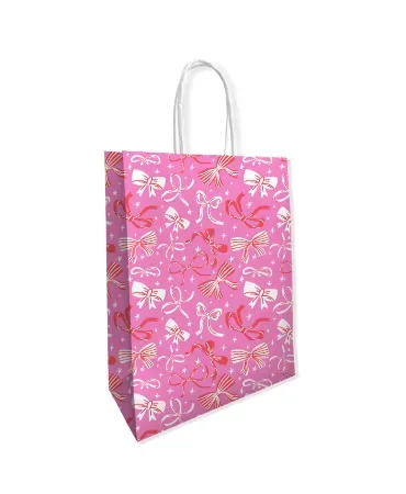 Amiek Bows papieren tas strikjes rood roze