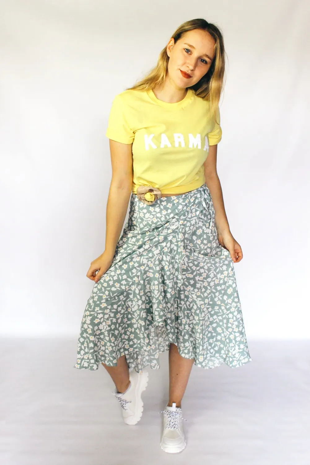 LOVEDRUNKY Karma T-shirt geel katoen