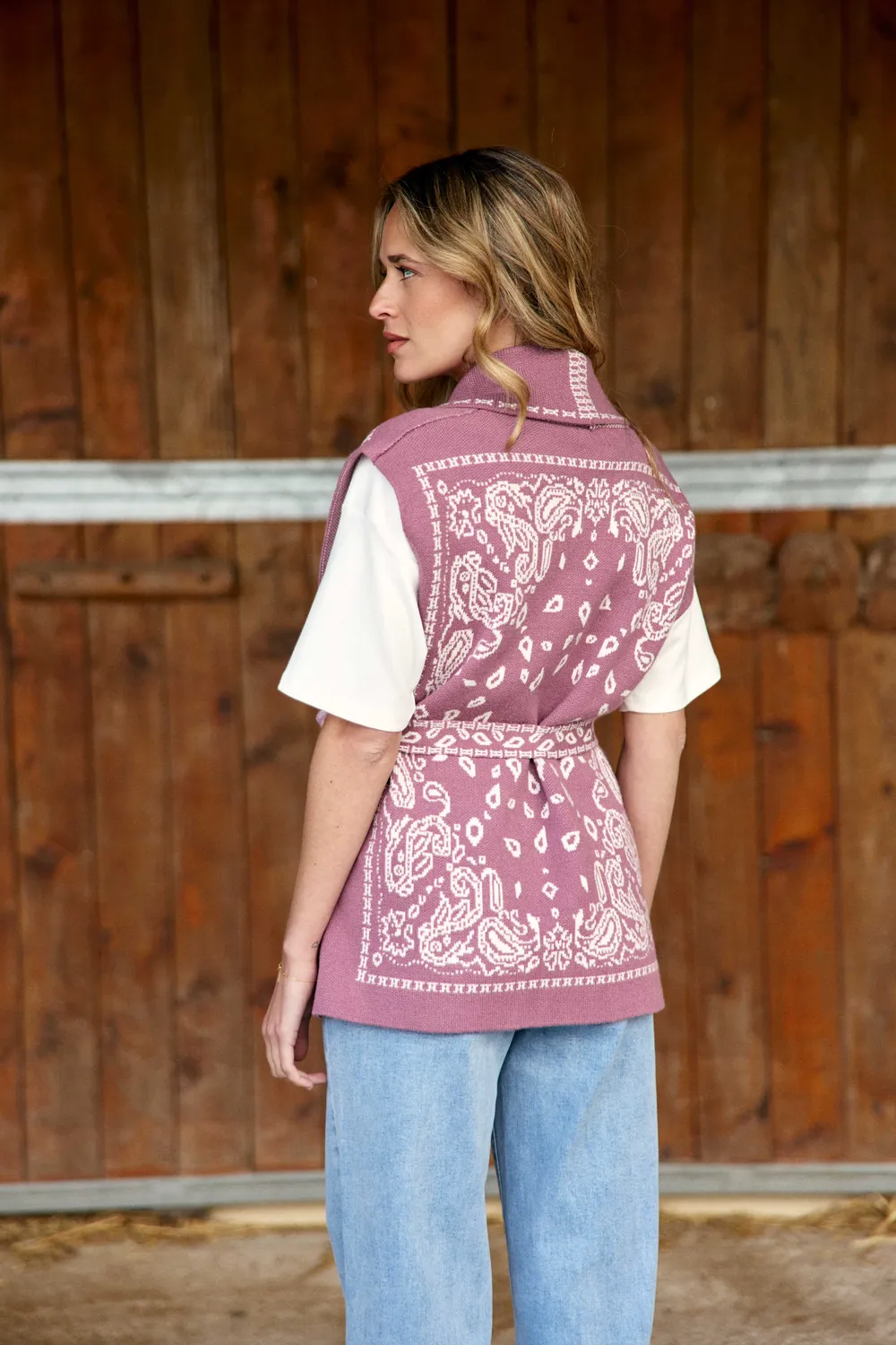 La Petite Etoile Molitor gilet parme met riem bandana