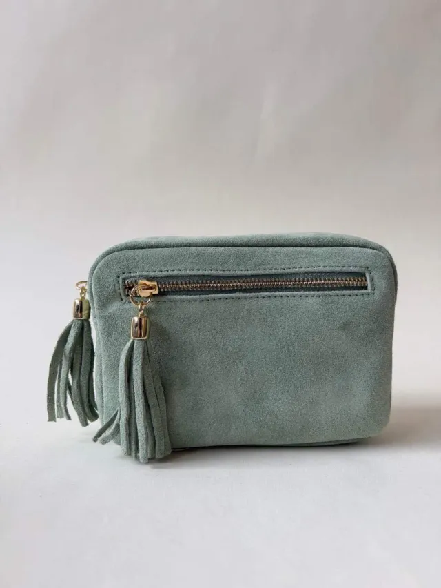 Amiek Mila Bag Suede handtas lichtgroen leer