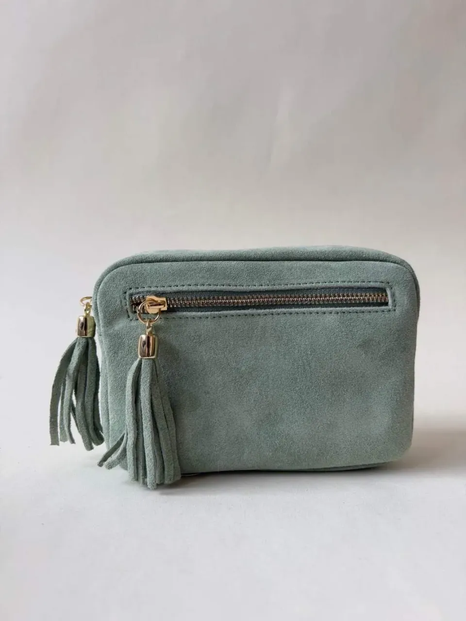 Amiek Mila Bag Suede handtas lichtgroen leer