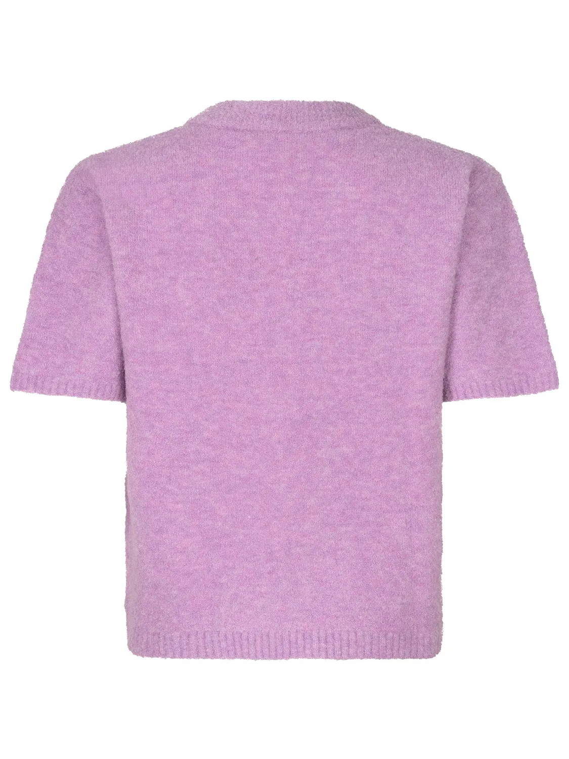 Amiek Kitty cardigan violet fijngebreid klaverknoop