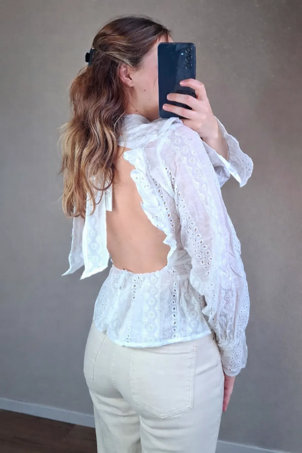 LOVEDRUNKY Embroidery Open Back top wit broderie