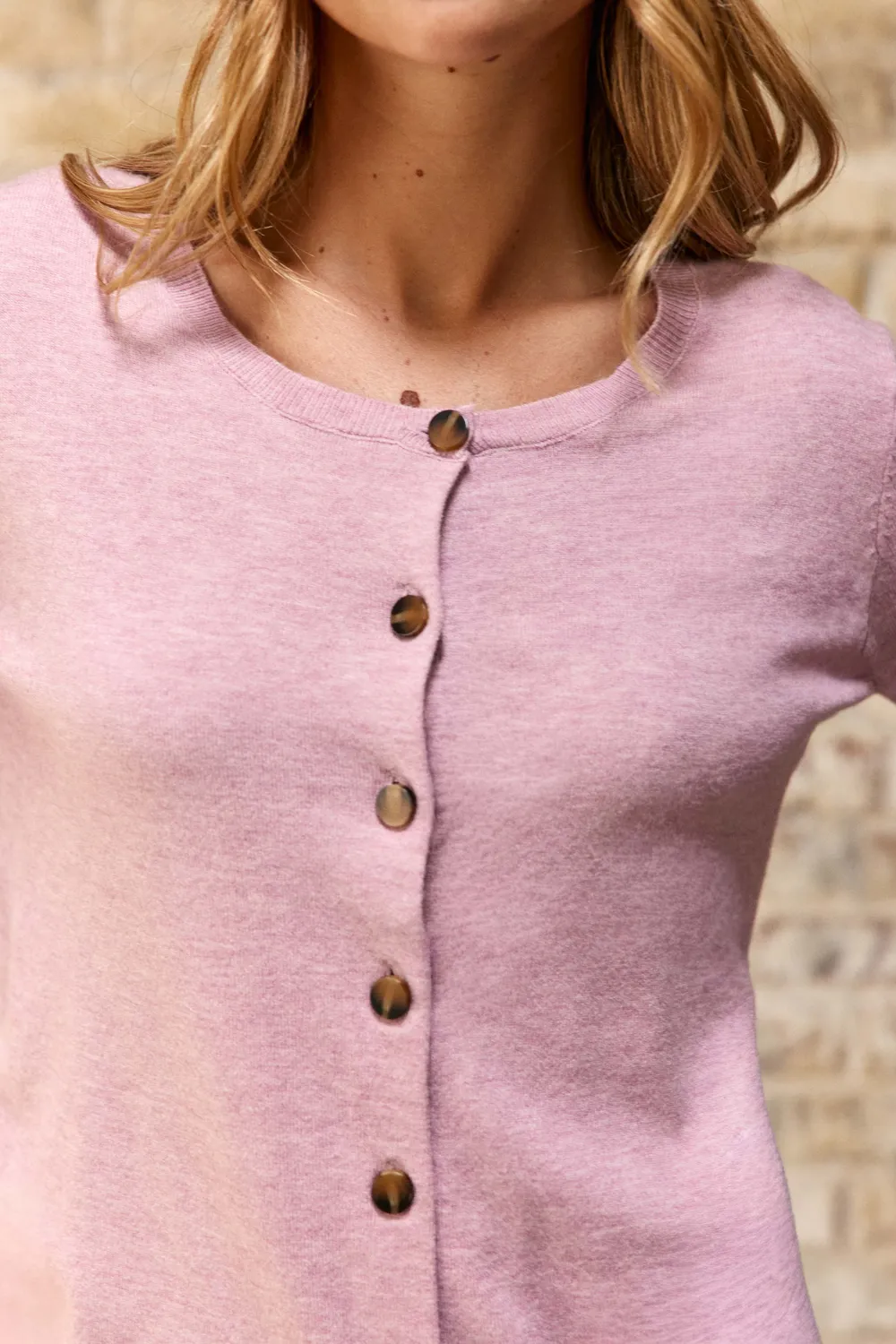 La Petite Etoile Monet vest roze knopen ajour