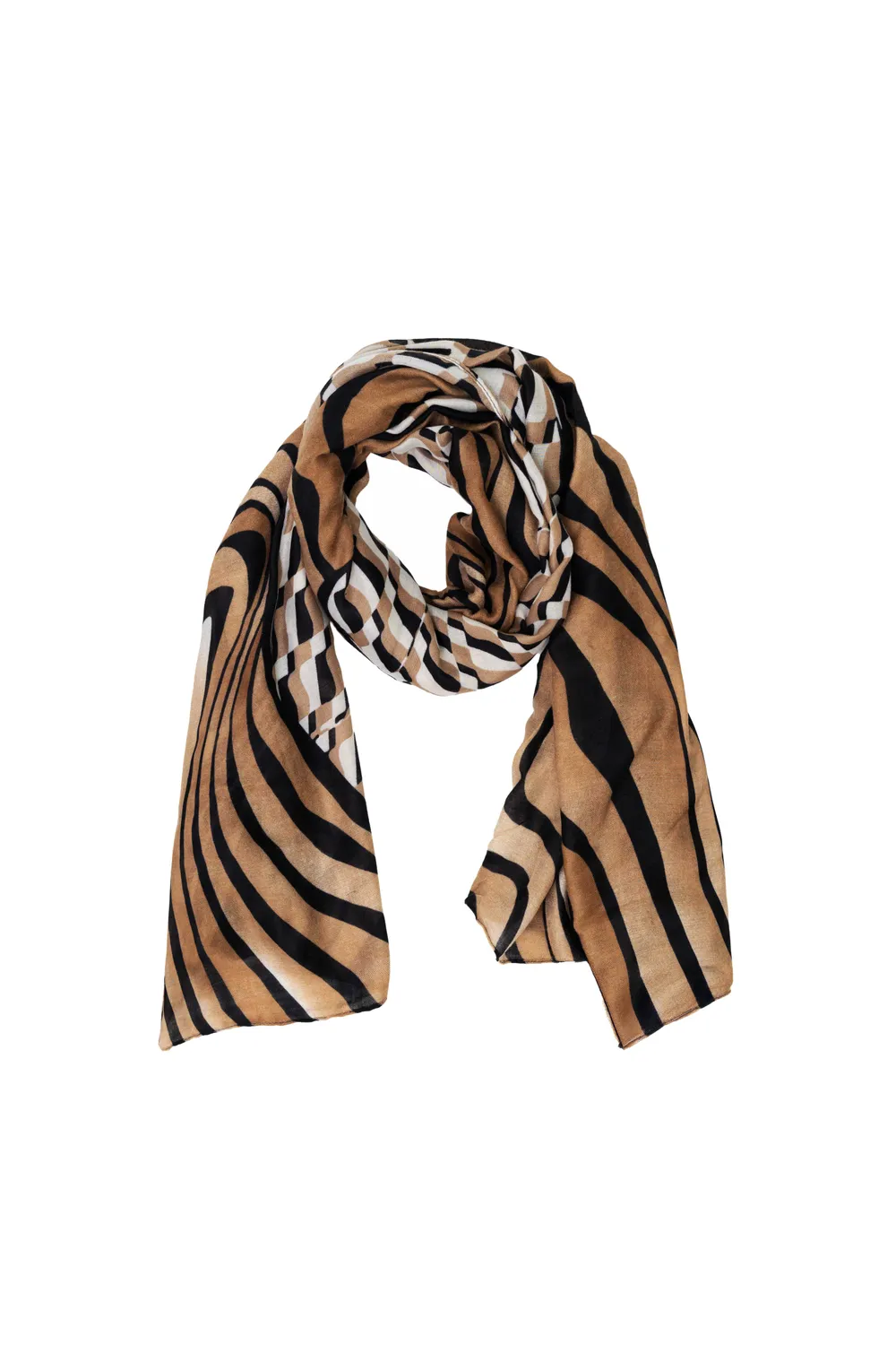 La Petite Etoile Alba sjaal camel gestreept