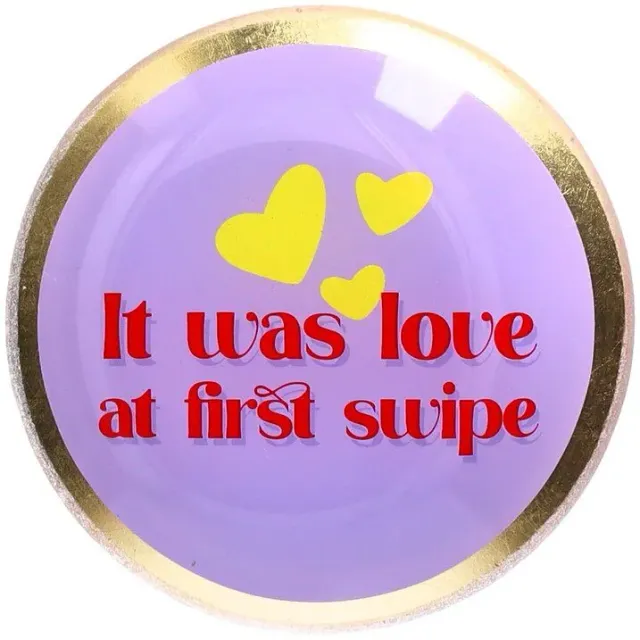 Loveplate Swipe S schaaltje glas lila 10 cm