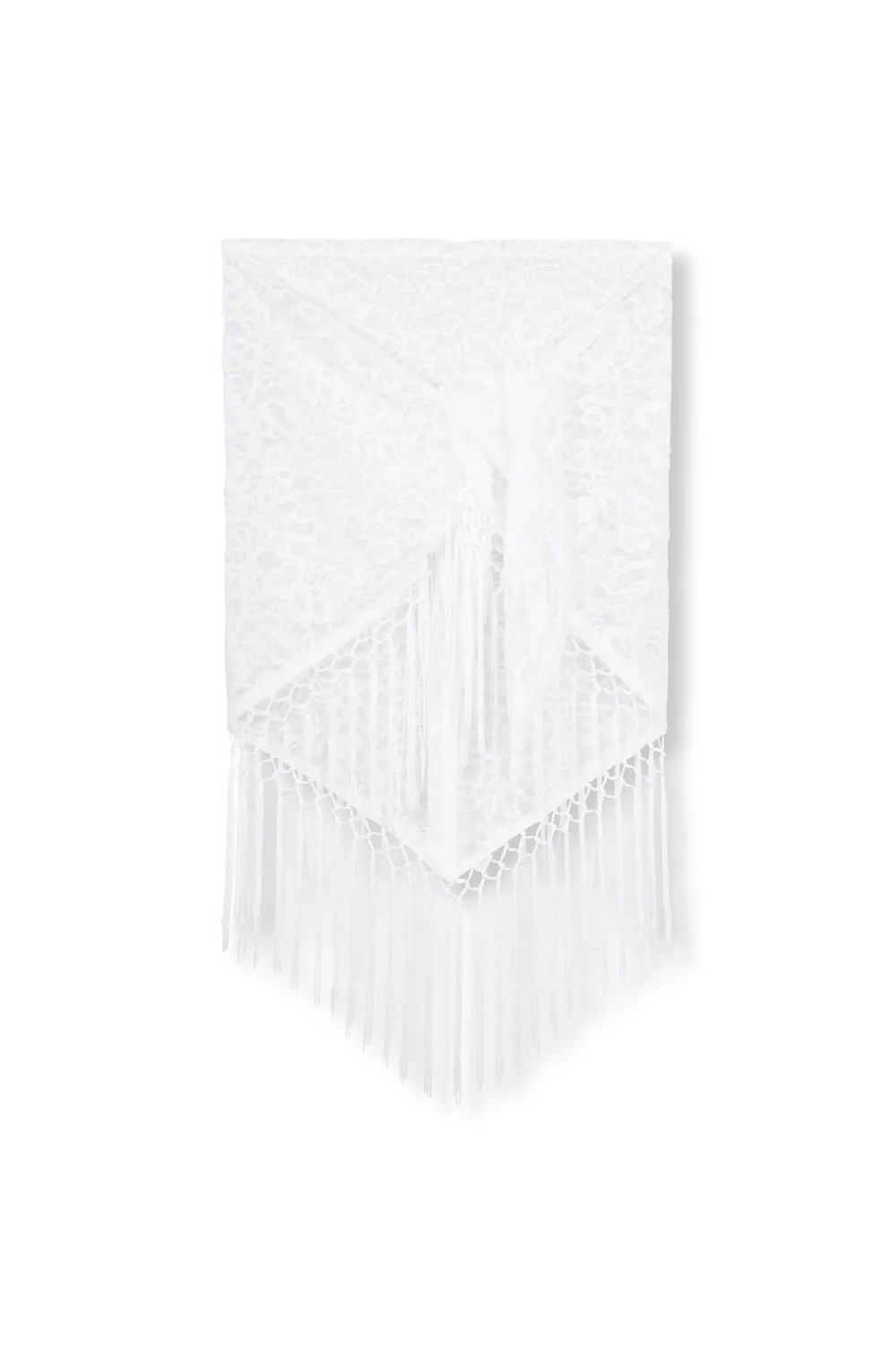 Refined Department Carry sjaal wit kant met franjes