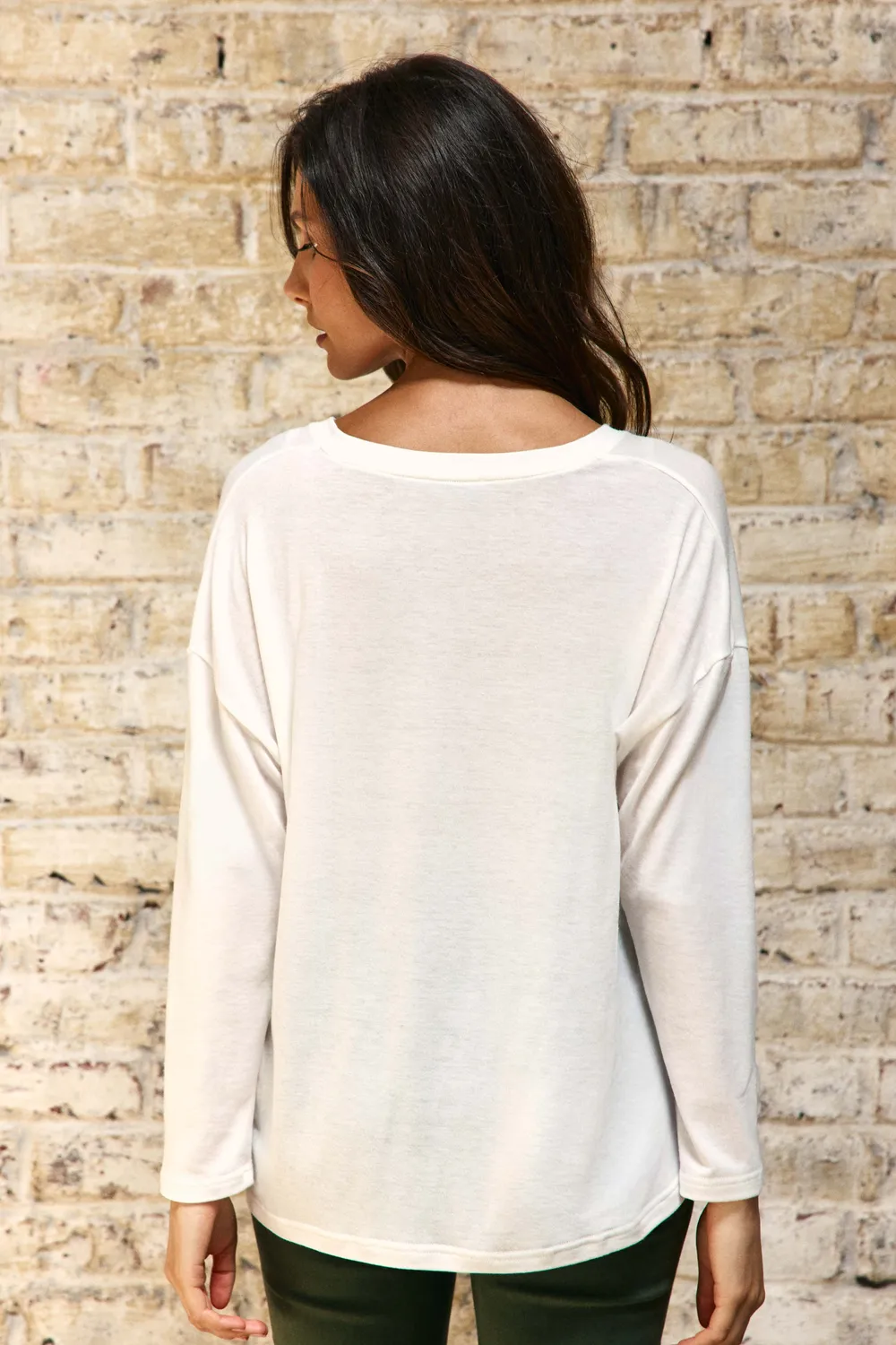 La Petite Etoile Tarcel longsleeve ecru V-hals