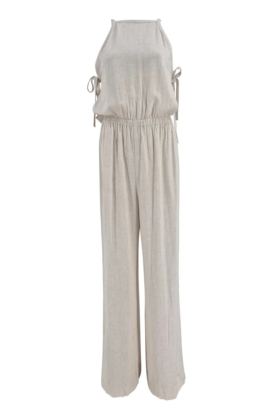 Amiek Fallon jumpsuit light beige linnen