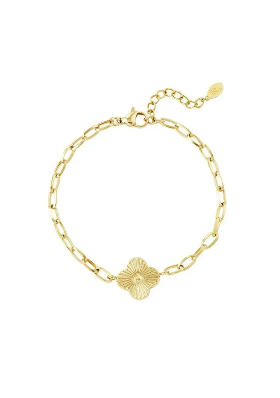LOVEDRUNKY Flower armband goud bloem 16 cm