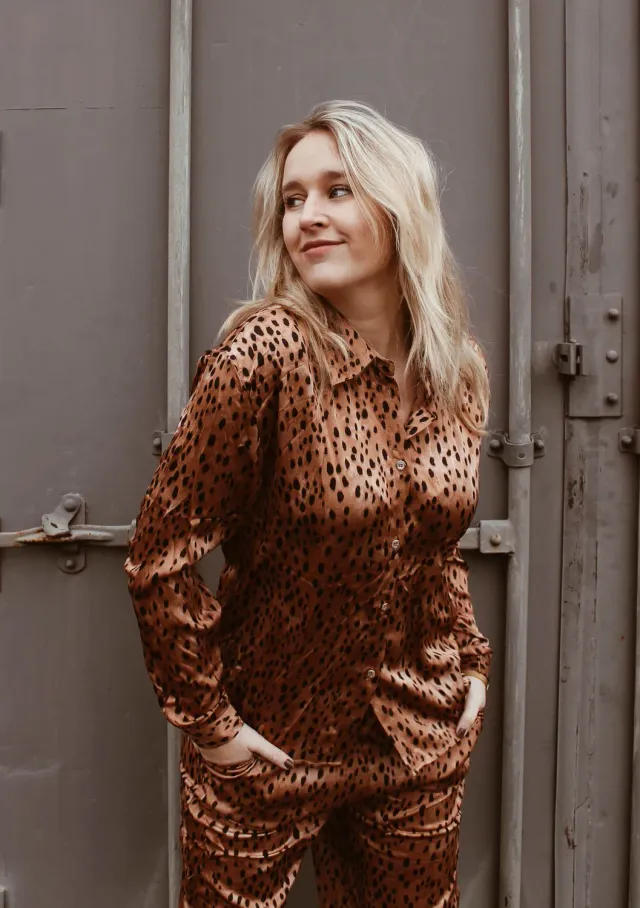 LOVEDRUNKY Cheetah Dots blouse bruin animalprint