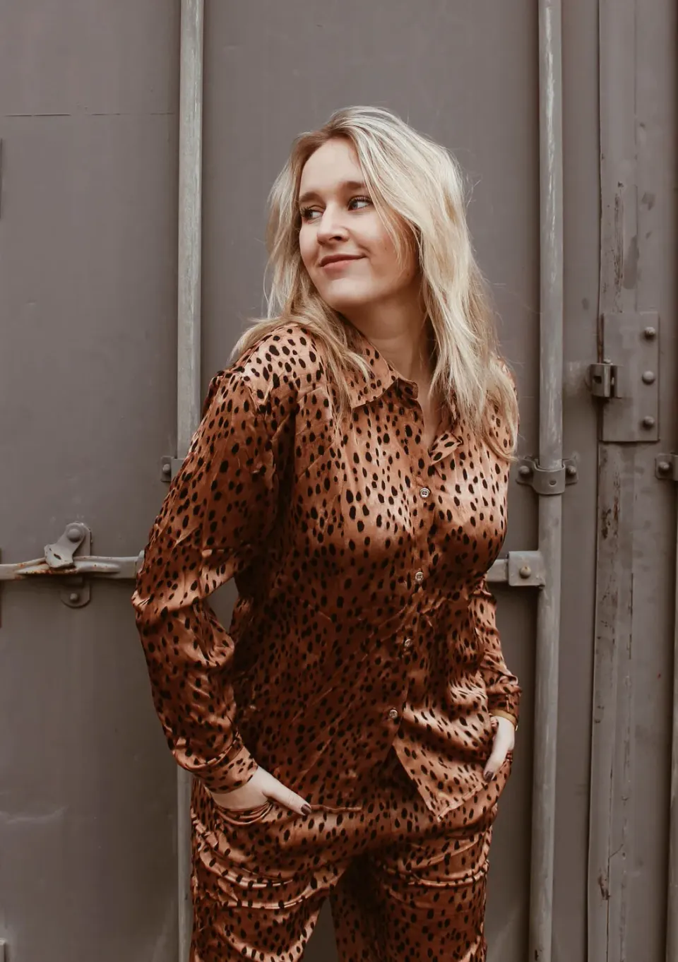 LOVEDRUNKY Cheetah Dots blouse bruin animalprint